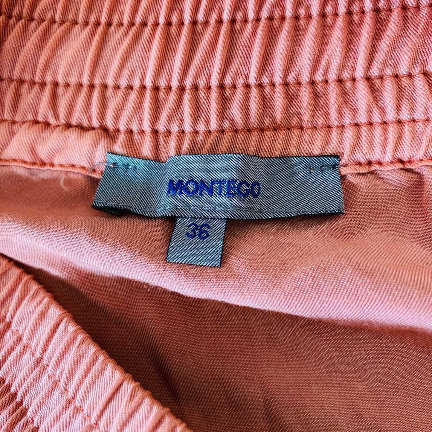 MONTEGO Pink Elastic Waist Drawstrings Skirt Size EU 36