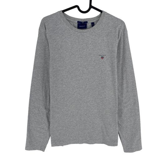 GANT Grey Original Long Sleeves Slim Fit Crew Neck T Shirt Size M