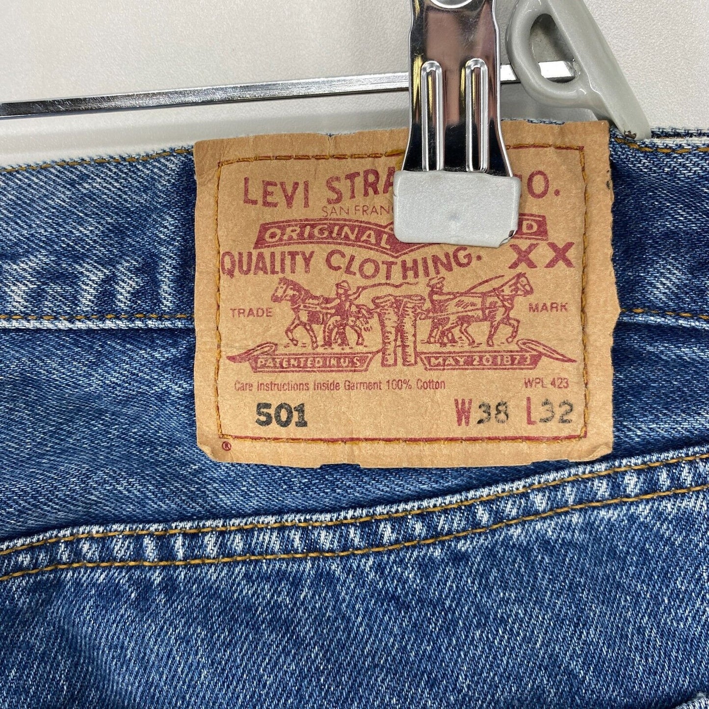 Vintage Levi's 501 Blue Original Regular Straight Fit Jeans W38 L32