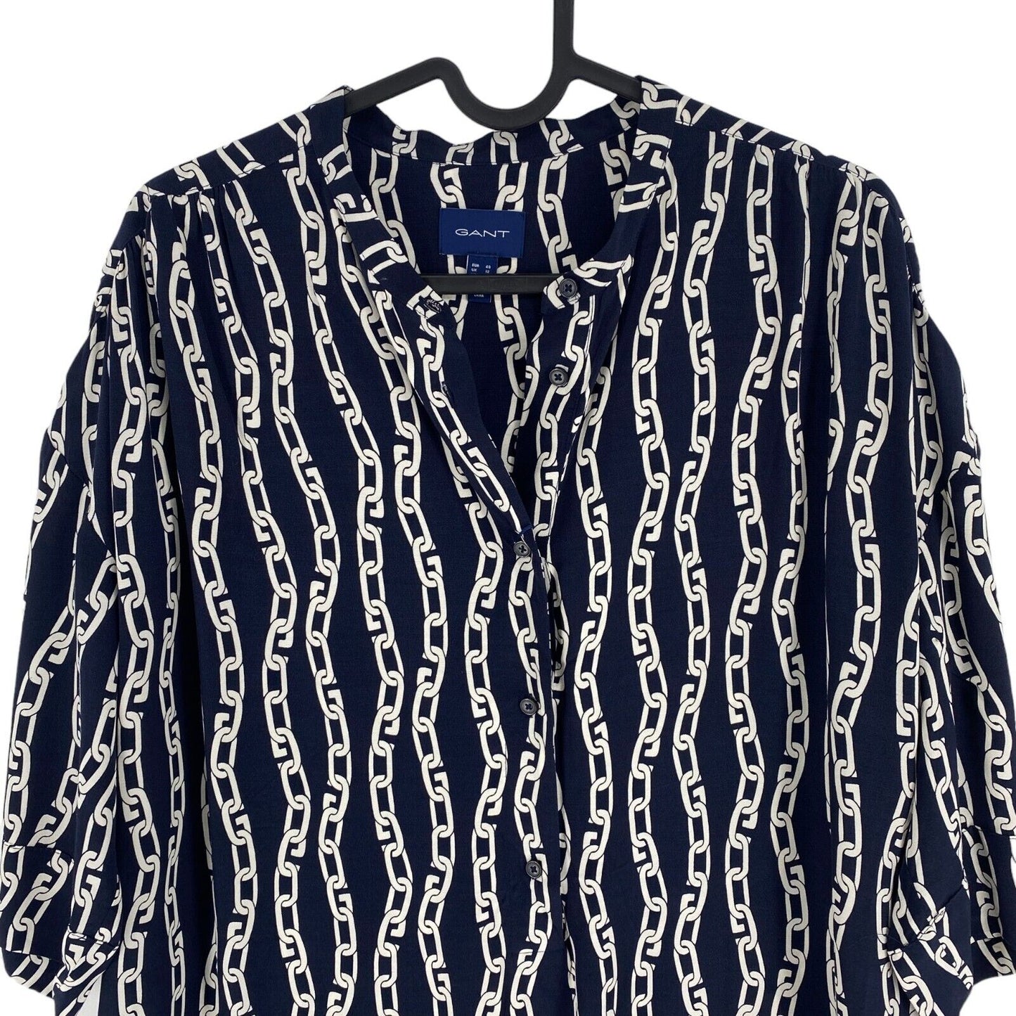 GANT Women Navy Blue Relaxed Chain Print Tunic Dress Size EU 40 UK 12 US 10