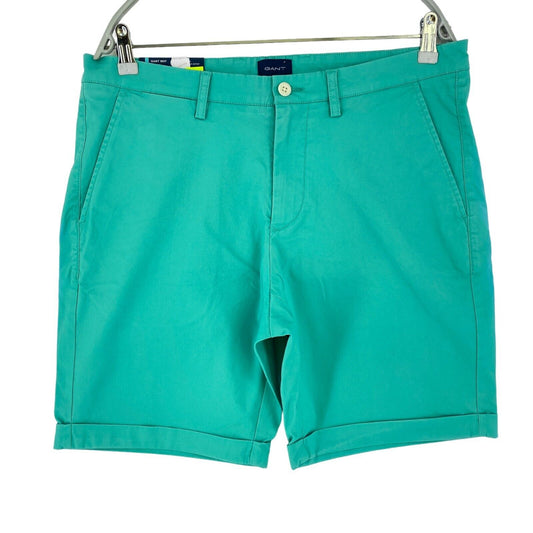 GANT Aquamarine Bleu Vert Regular Fit Chino Shorts Taille W34