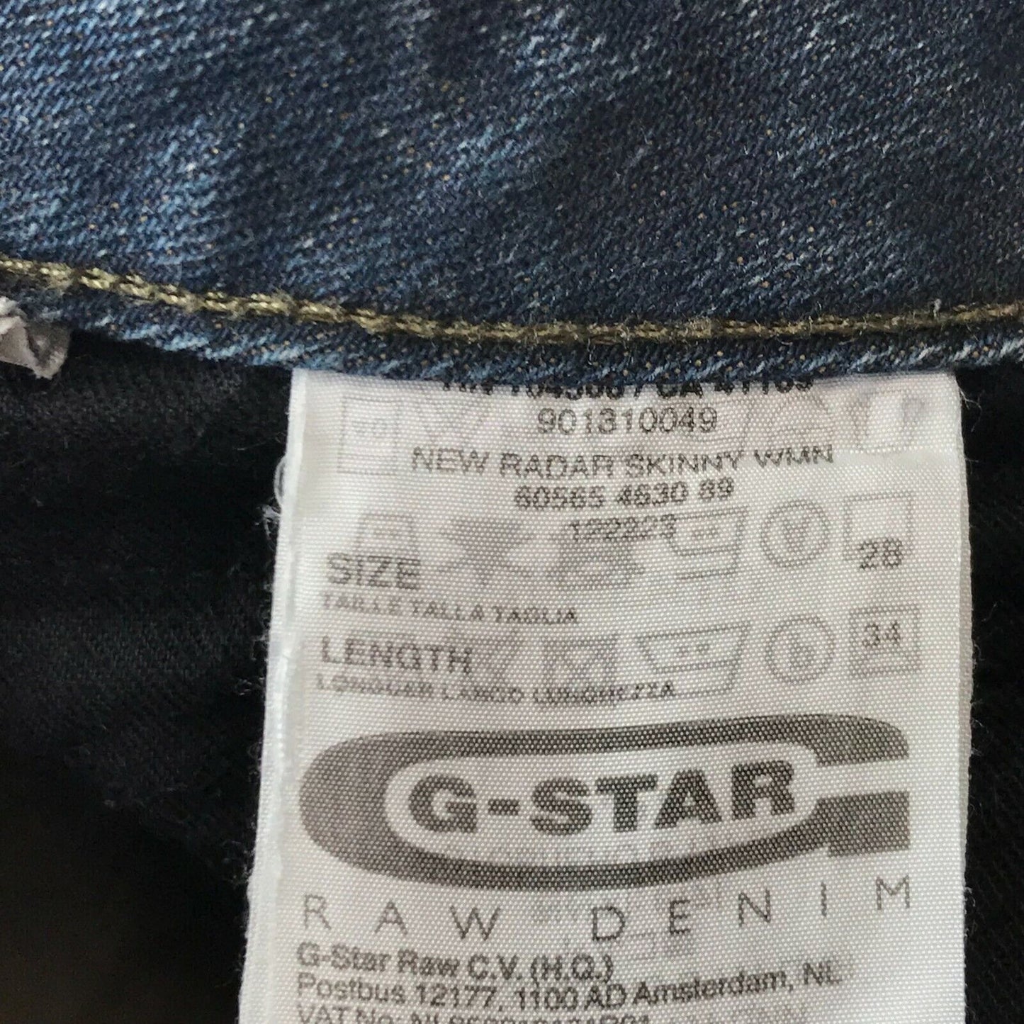 G-STAR RAW NEW RADAR Jean skinny bleu pour femme W28 L34