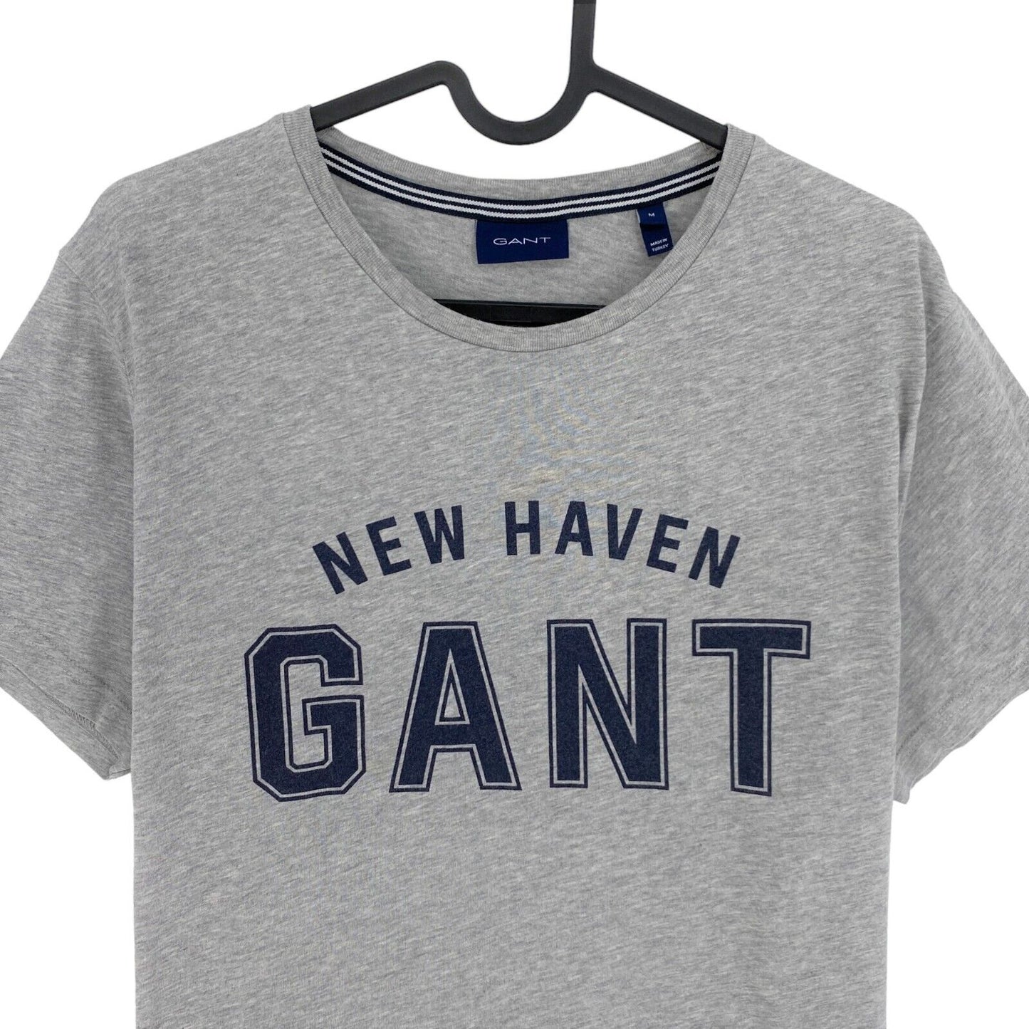 GANT T-Shirt mit Rundhalsausschnitt und Logo, Grau, Größe M