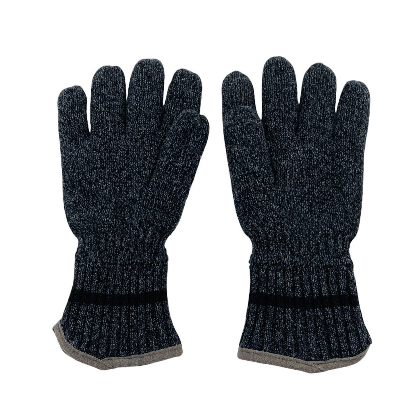 Camel Active Dark Grey Cotton Insulated Warm Knit Gloves Size L