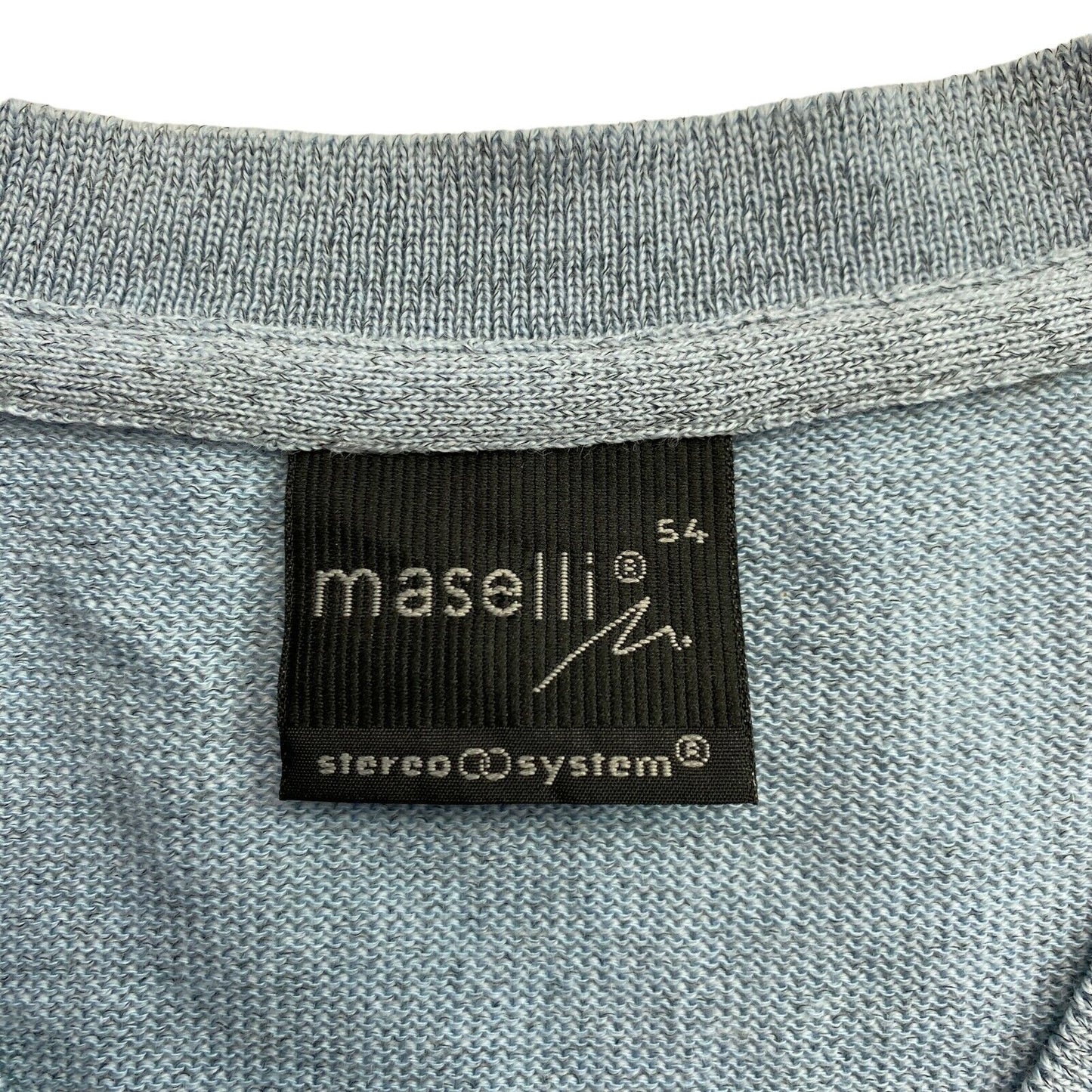 Cosby Vintage Retro 90s Maselli M. Blue Sweater Pullover Size EU 54 UK/US 44