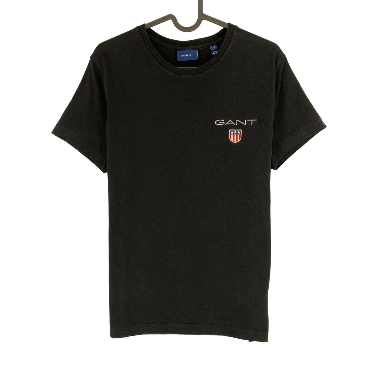 GANT T-Shirt mit Rundhalsausschnitt, Retro-Schild, EMB, Schwarz, Größe S