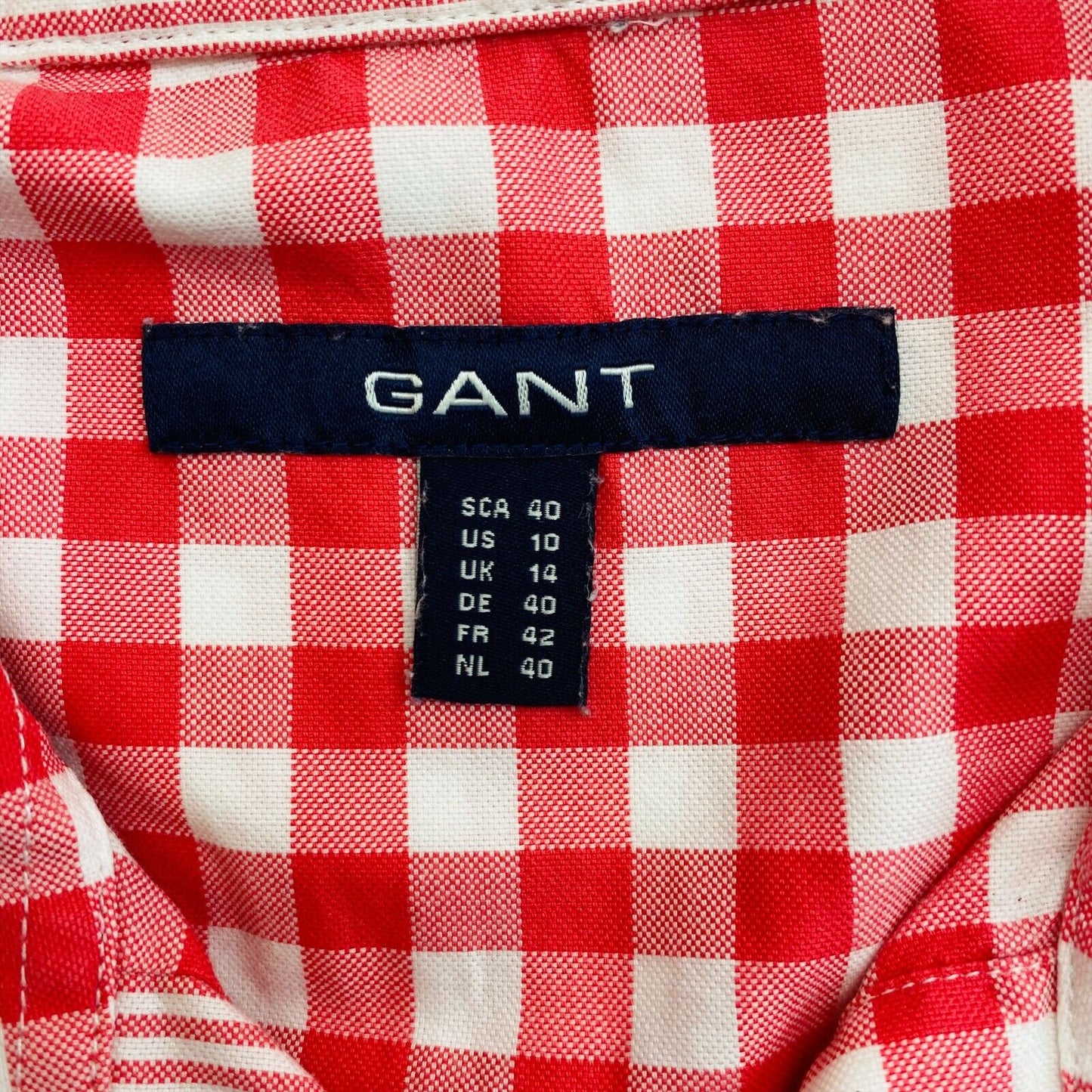 GANT Red Check Print Shirt Size EU 40 UK 14 US 10