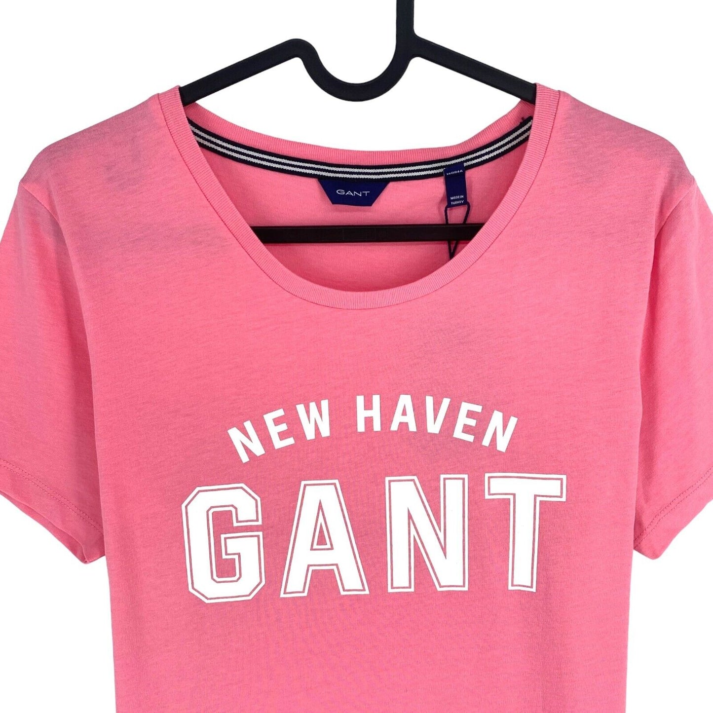 GANT Women Pink Logo Crew Neck Short Sleeves T Shirt Size M