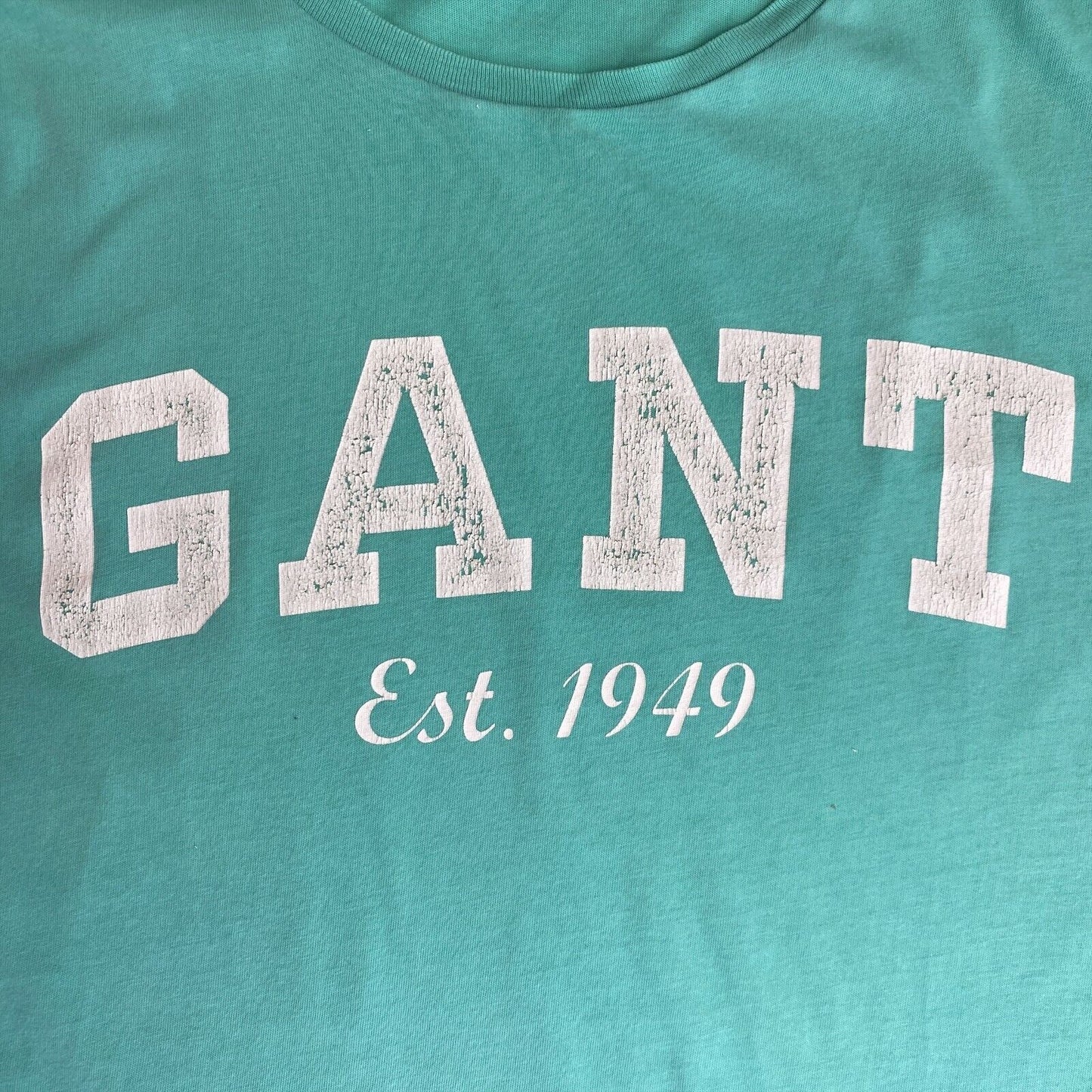 GANT Green Big Logo Crew Neck T Shirt Size S