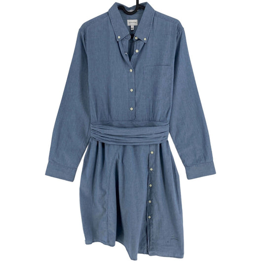 GANT Rugger Blue SMILLE Luxury Long Sleeves Shirt Dress Size L