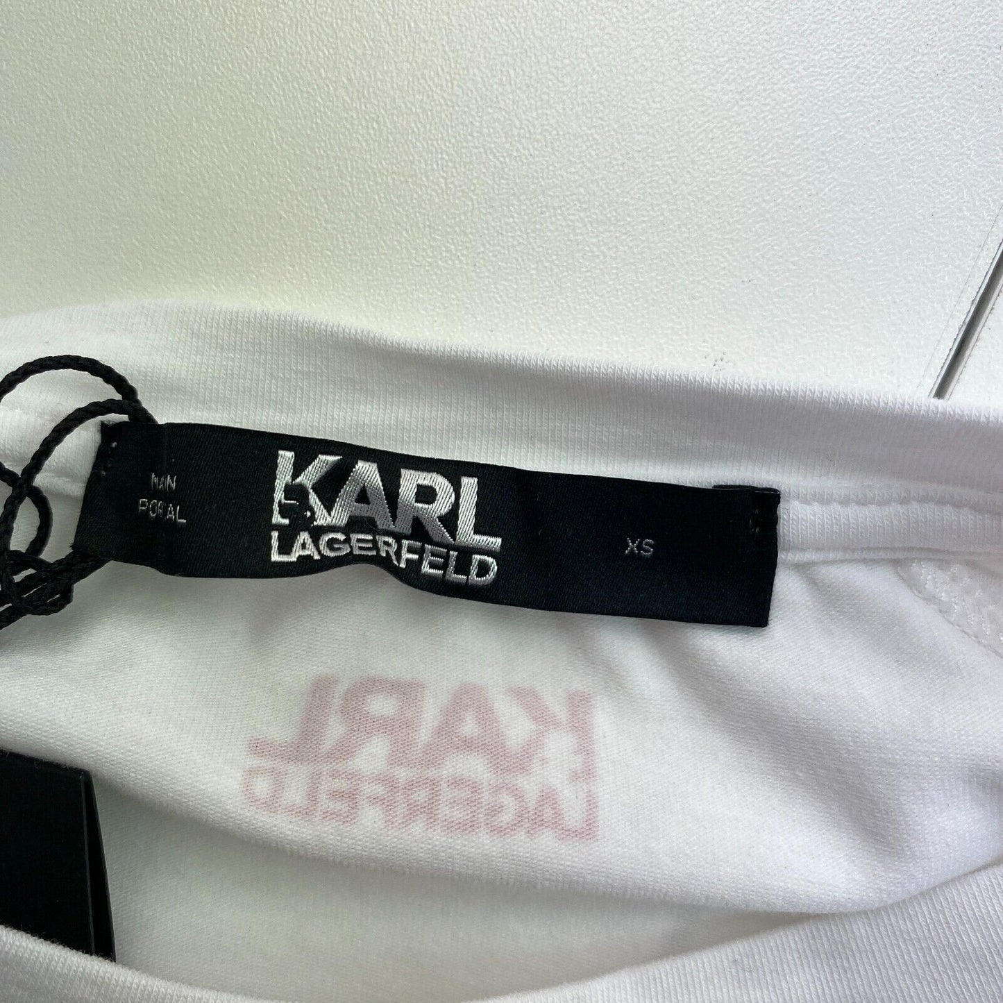 Karl Lagerfeld White 3/4 Sleeve Team Karl Tee Top Size XS