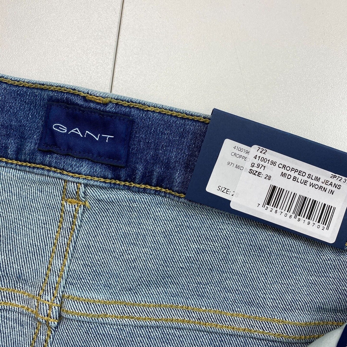 GANT Blaue verkürzte Slim Fit-Jeans, Größe W28