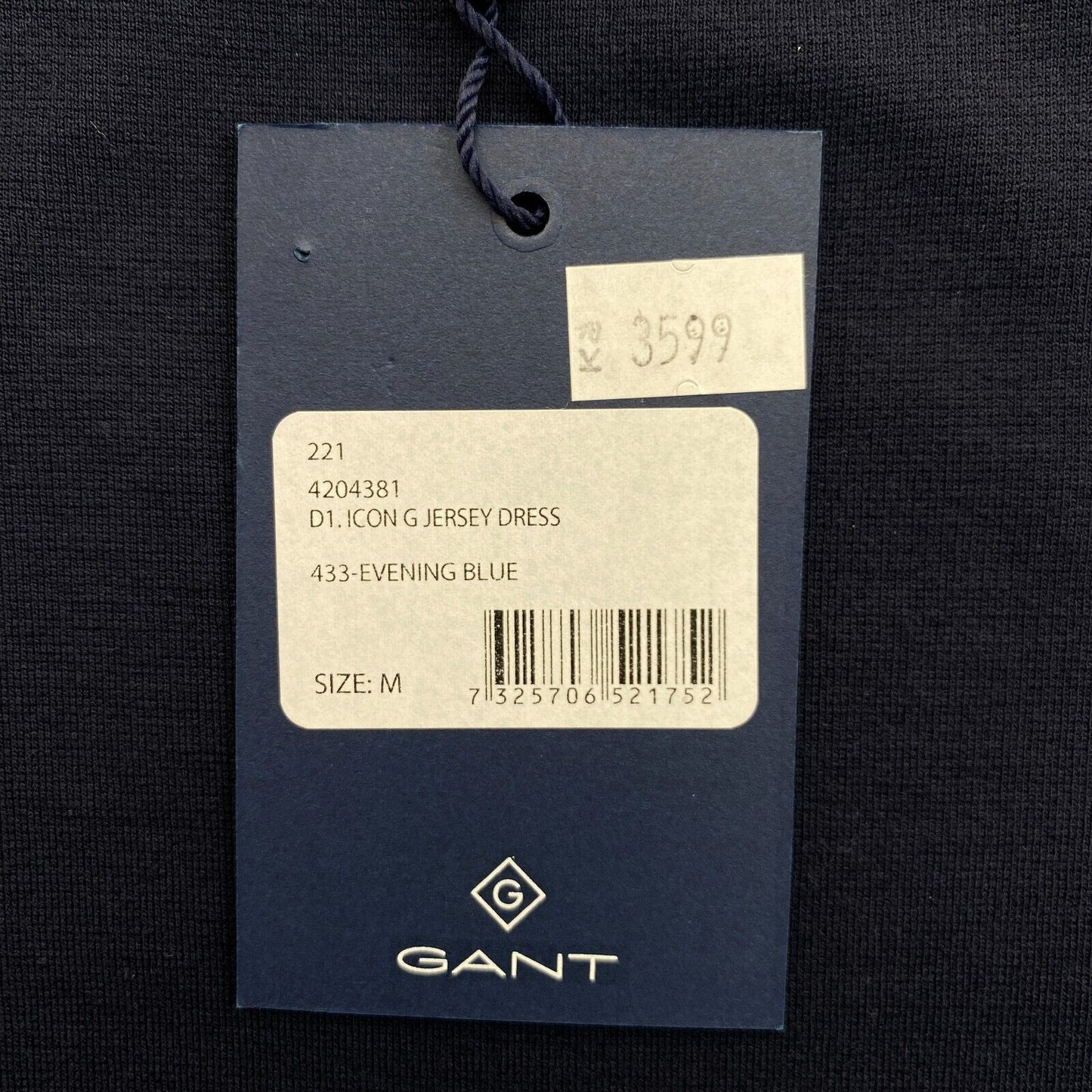 GANT Navy Blue Icon G Jersey Crew Neck Short Sleeves Dress Size M