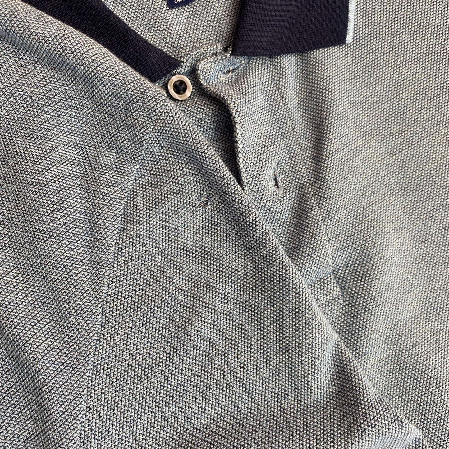 GANT Bleu 4-Col Oxford Pique Rugger Polo Taille M