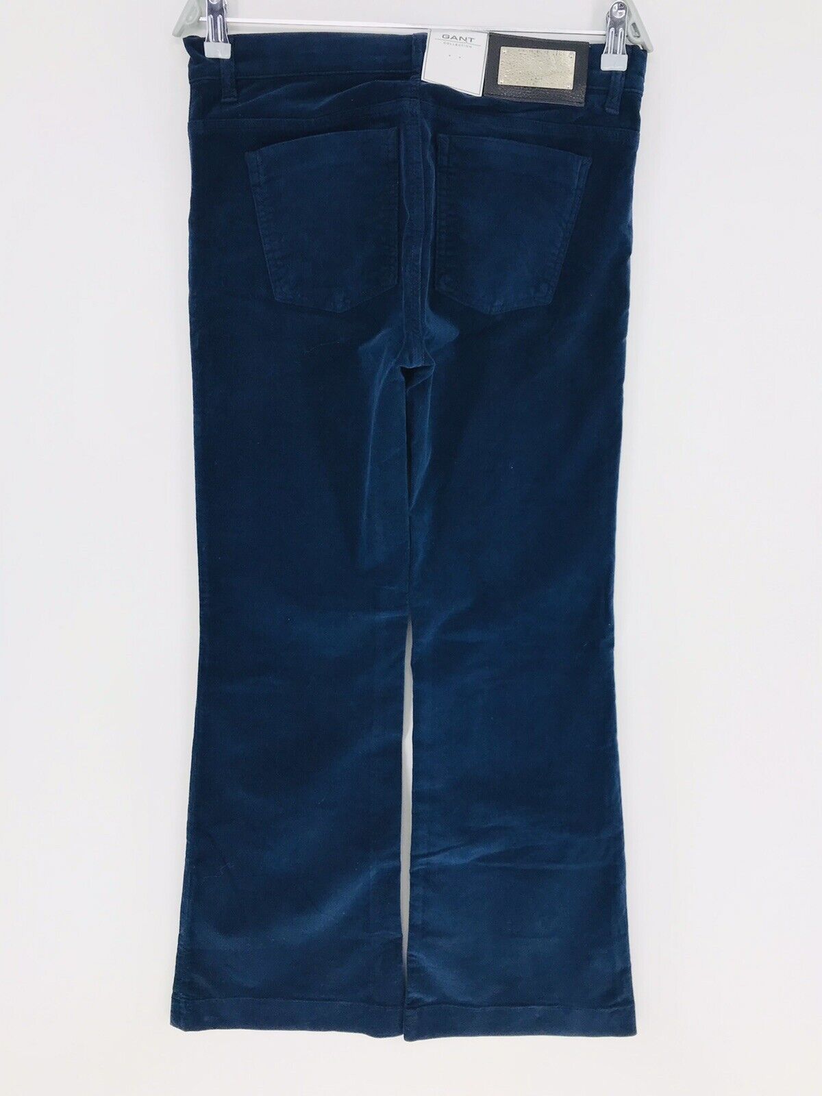 GANT Women Dark Blue Regular Bootcut Fit Velvet Pants Trousers W29