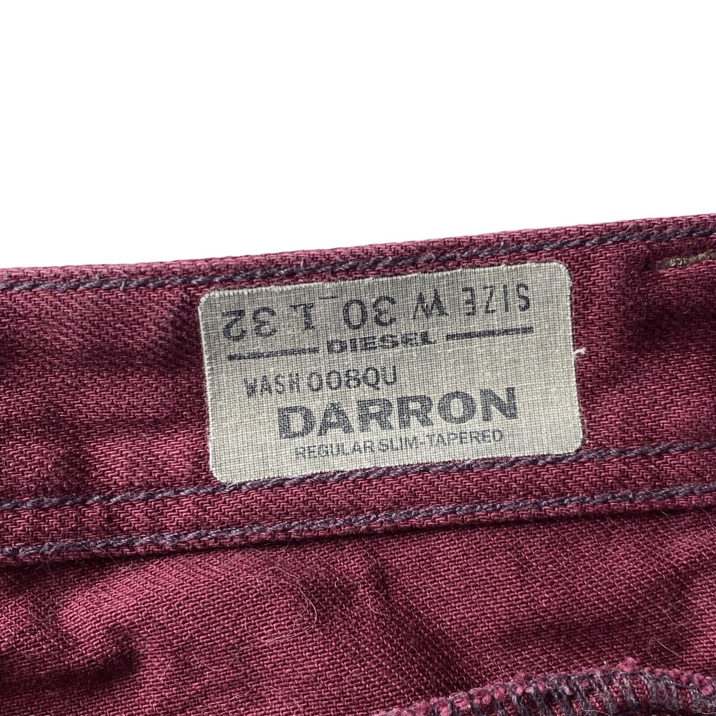 Diesel DARRON Dark Red Regular Slim Tapered Fit Jeans W30 L32