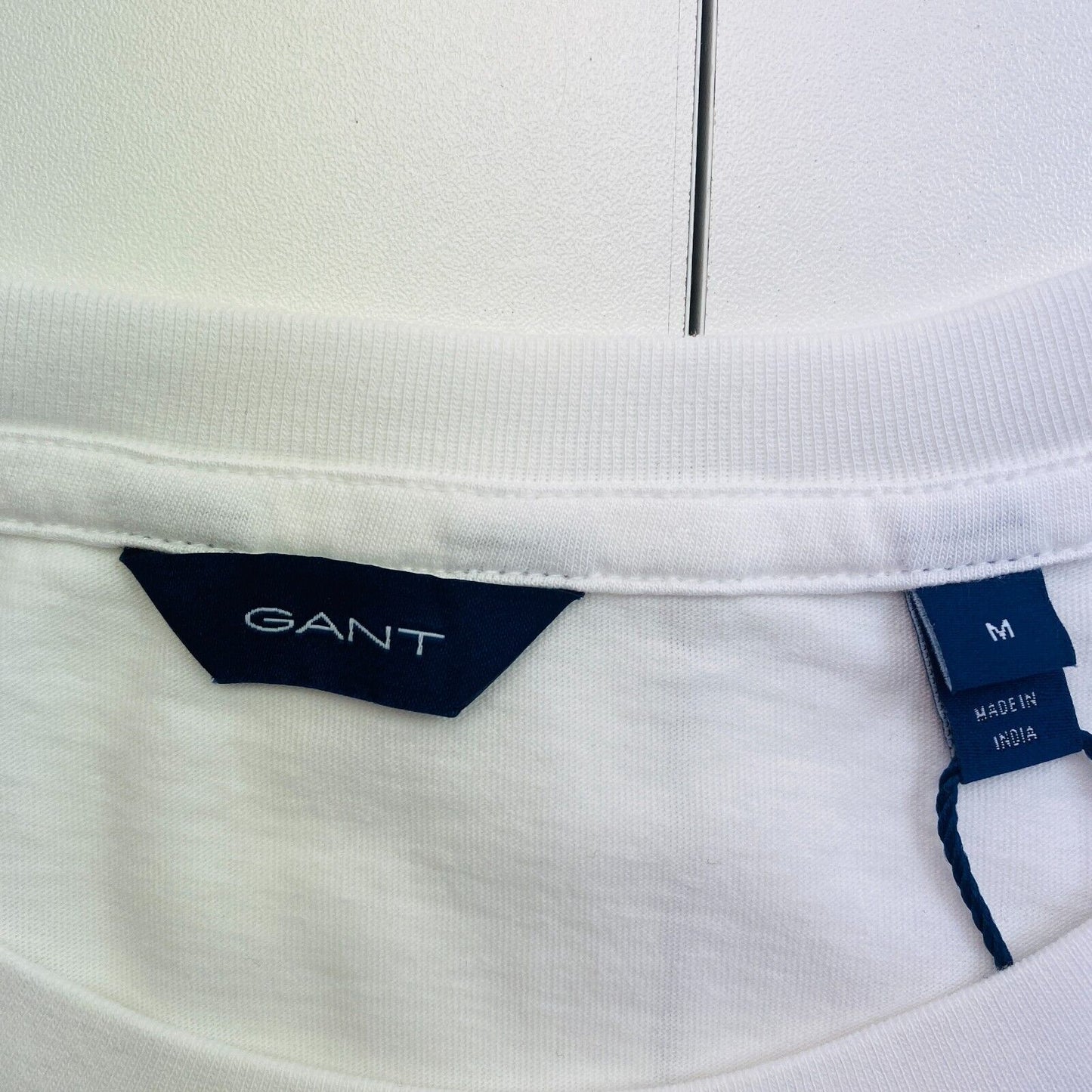 GANT Women White Logo Crew Neck Short Sleeves T Shirt Size M