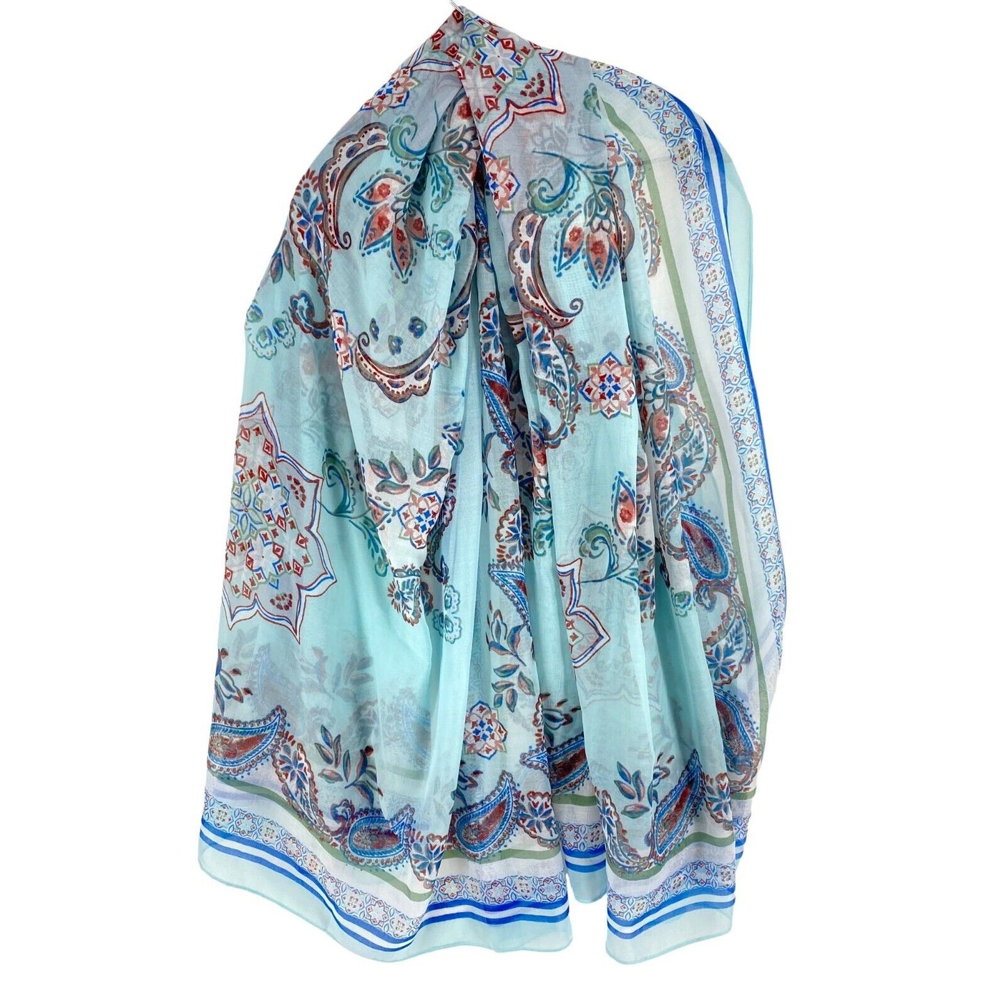 TRIUMPH Women Blue Riad Paisley Pareo Shawl Scarf One Size