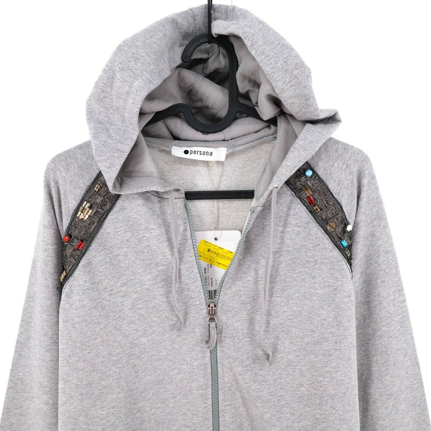 Persona Grey Full Zip Cardigan à capuche Pull Pull Taille S