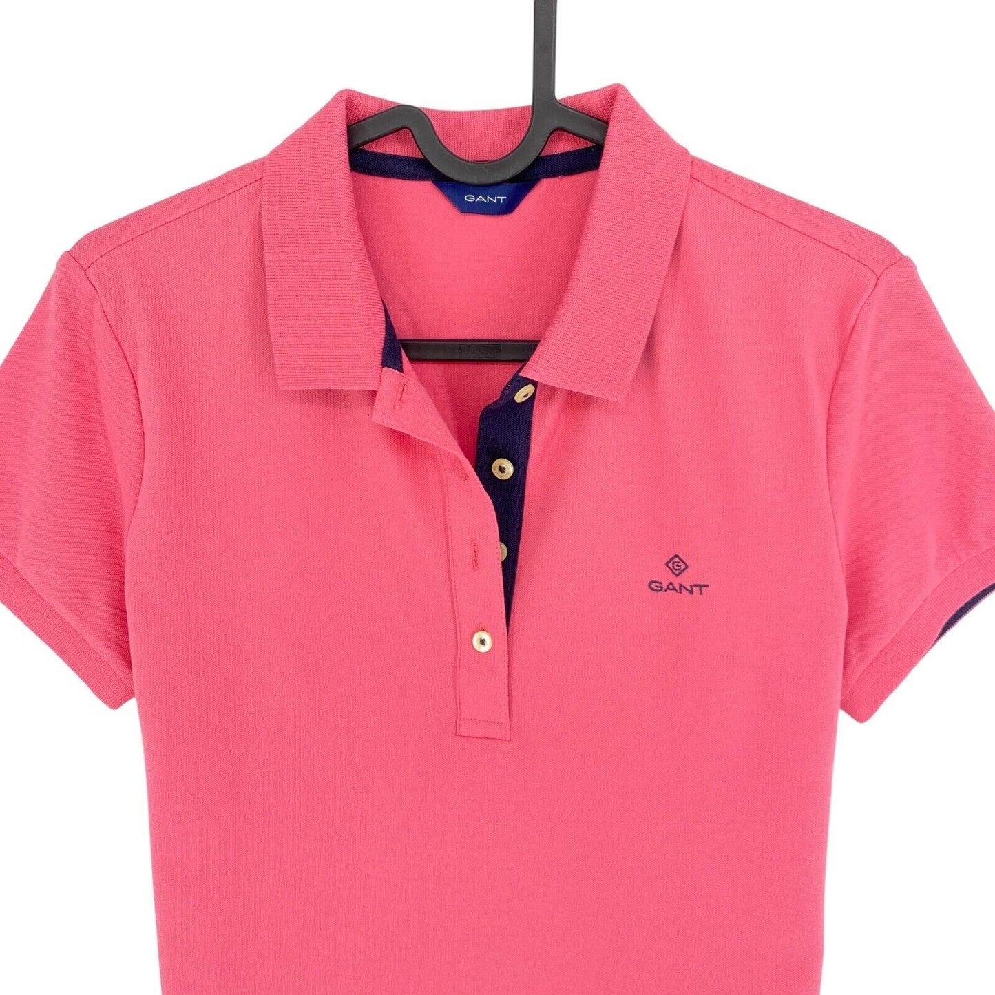 GANT Pink Contrast Collar Polo Shirt Size S