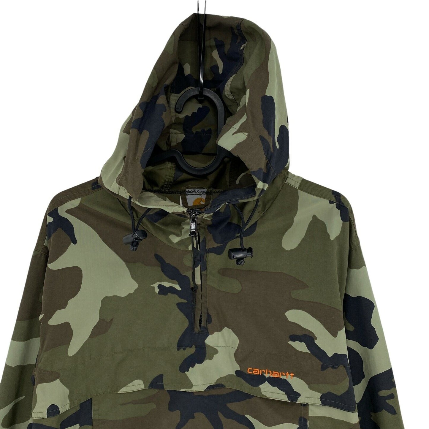 CARHARTT Camouflage Green Hooded Pullover Anorak Jacket Size S