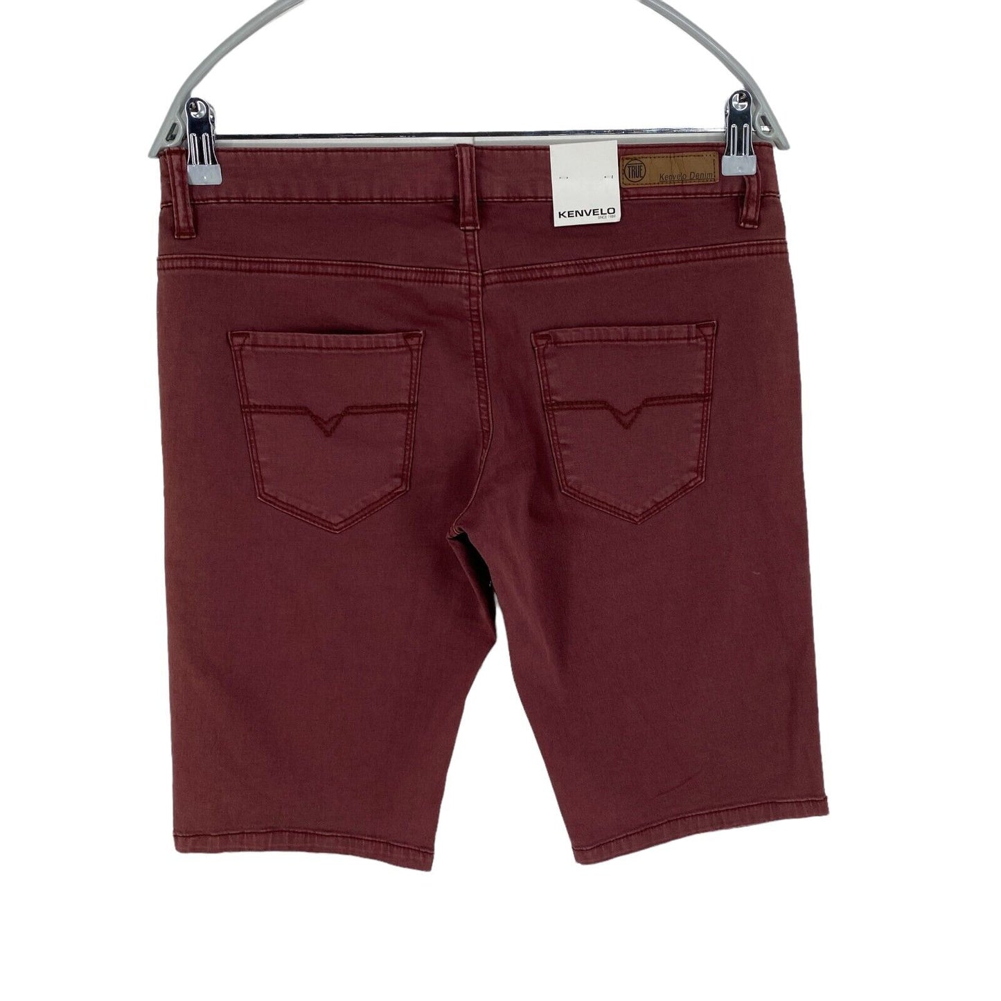 KENVELO Dark Red Cotton Blend Bermuda Shorts Size 30 W31