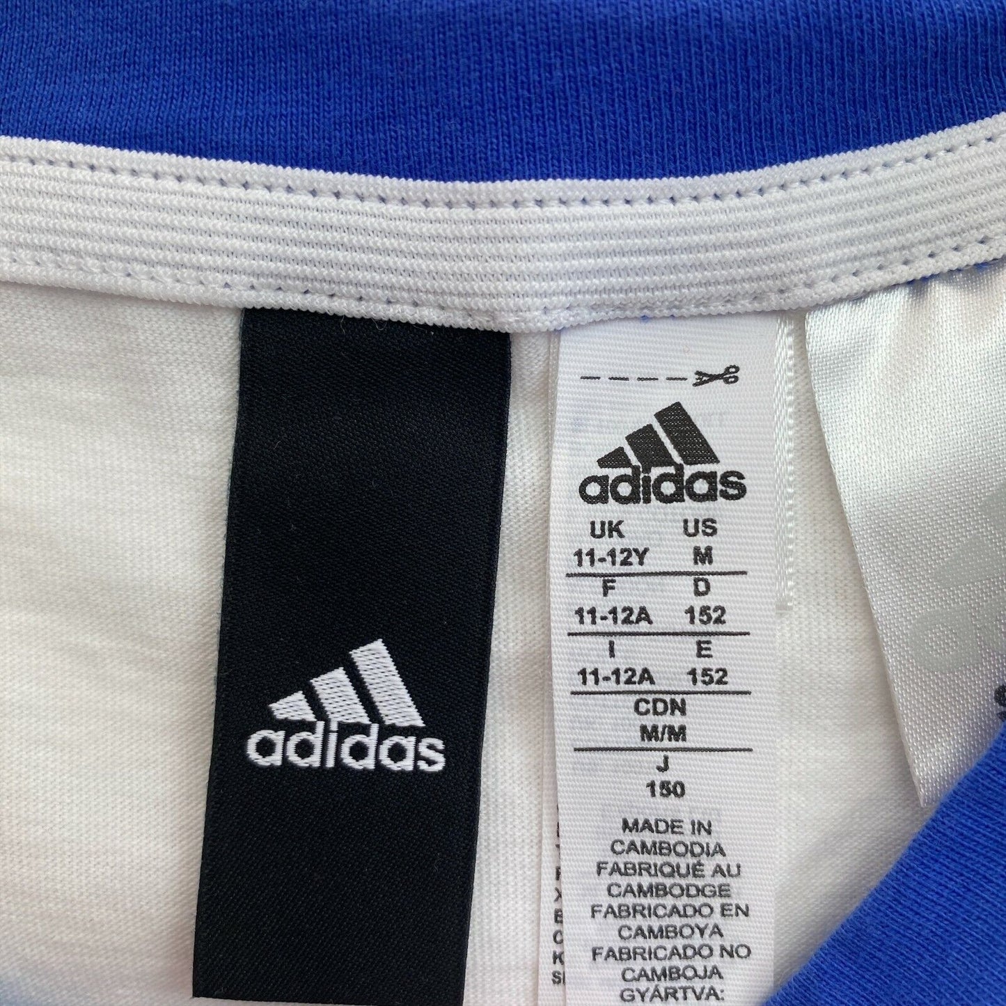 Adidas Sport T-Shirt mit Rundhalsausschnitt, weiß, Größe 11–12 Jahre