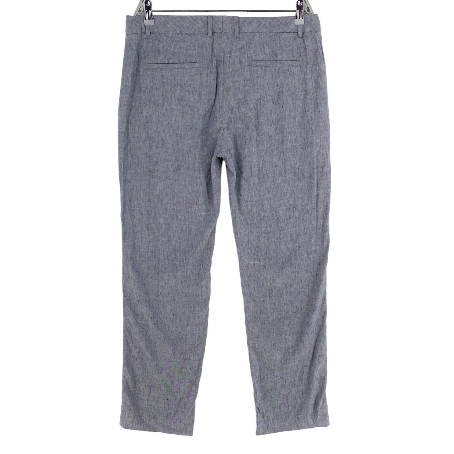 GANT Graue Stretch-Leinen-Slouch-Hose, schmale Hose, Größe EU 44, UK 16, US 14