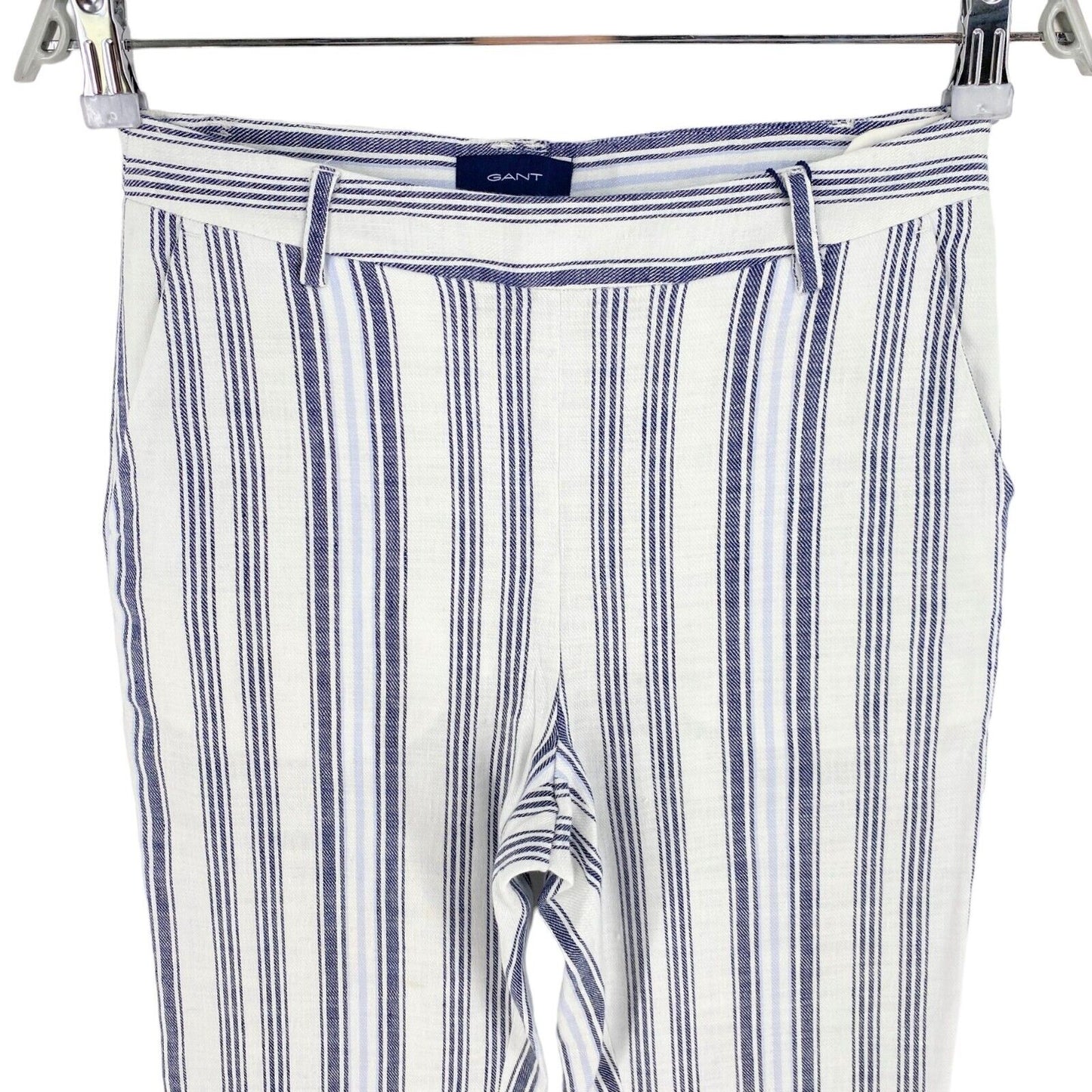 GANT White Striped Linen Cigarette Pants Trousers Size EU 34 UK 8 US 4