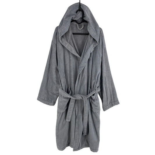 GANT Grey 100% Cotton Hooded Robe Size Unisex XL