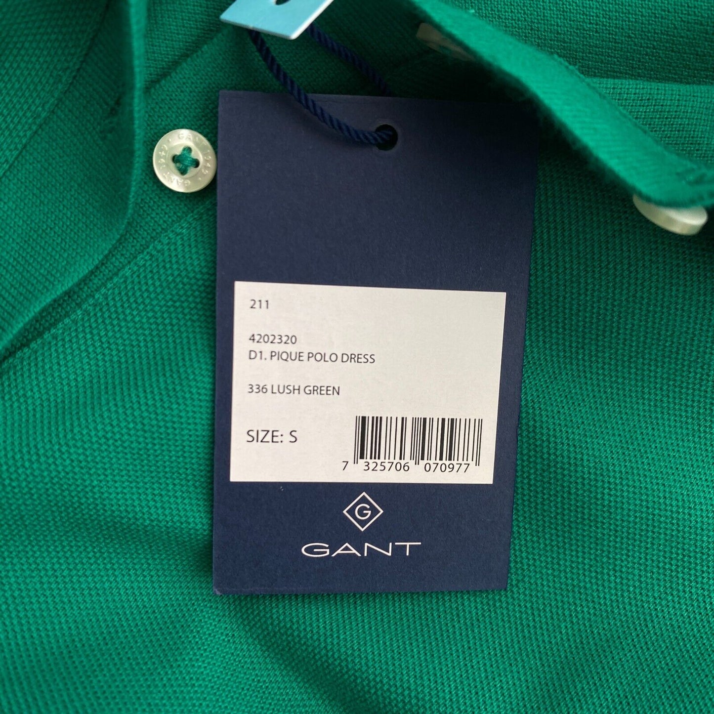 GANT Green Long Pique Polo Shirt Dress Size S