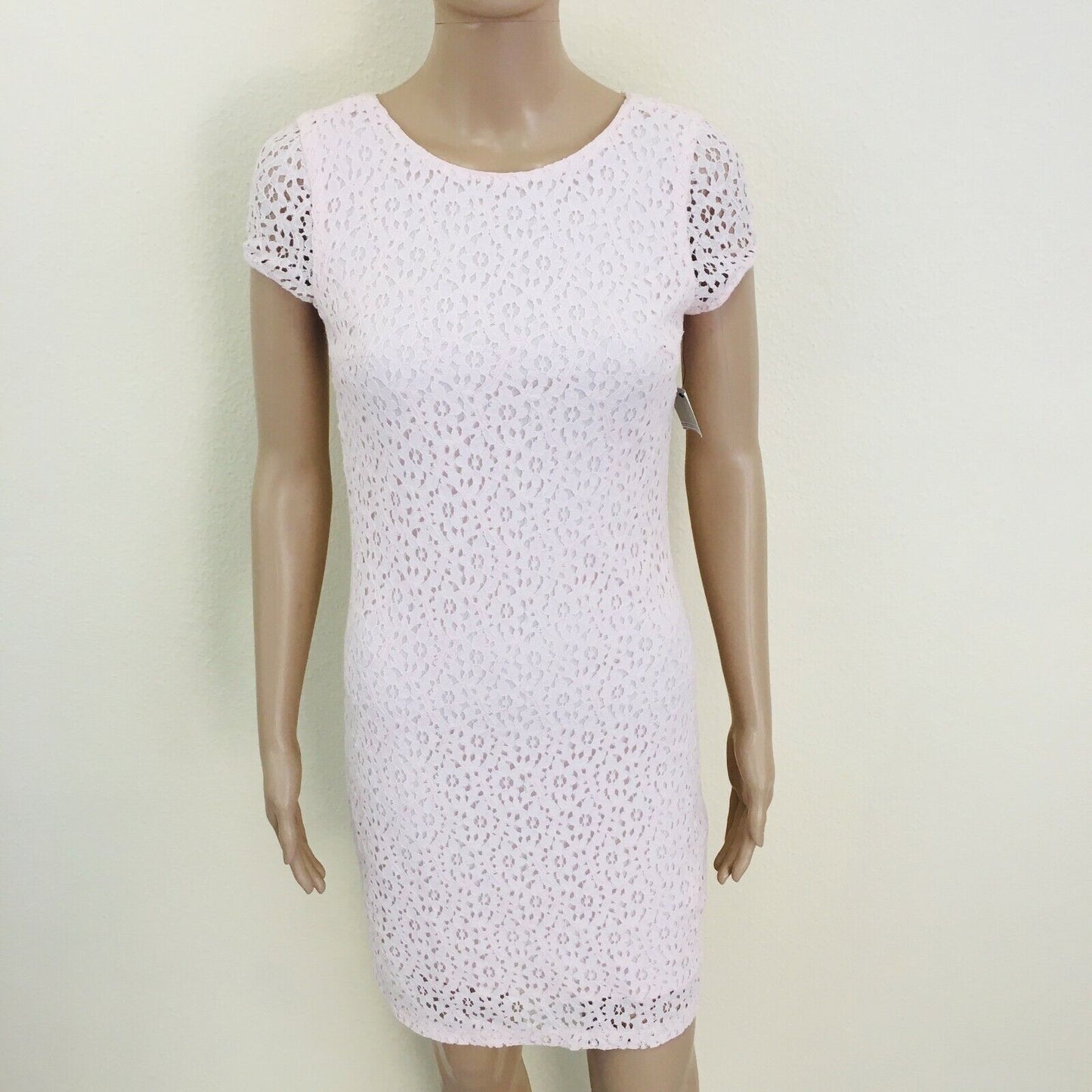 ZARA Pink Crochet Short Sleeve Dress Size S