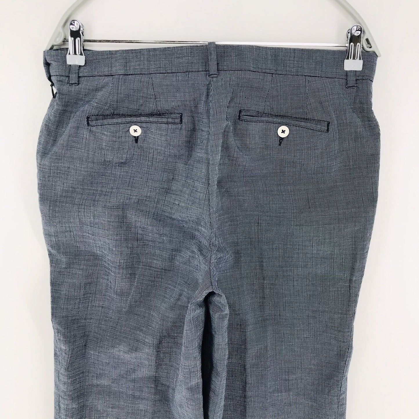 €179 GANT Women Grey Blue Loose Flared Fit Chino Trousers EUR 38 US 8 UK 12