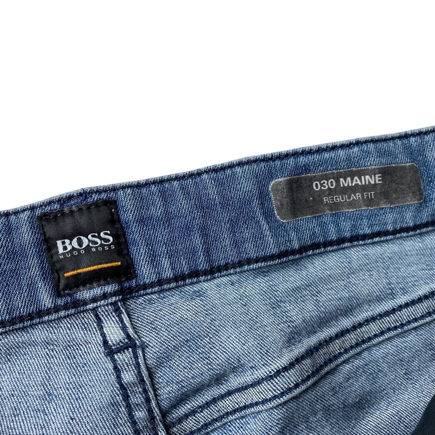 HUGO BOSS MAINE 030 Blue Stretch Regular Straight Fit Jeans W32 L34