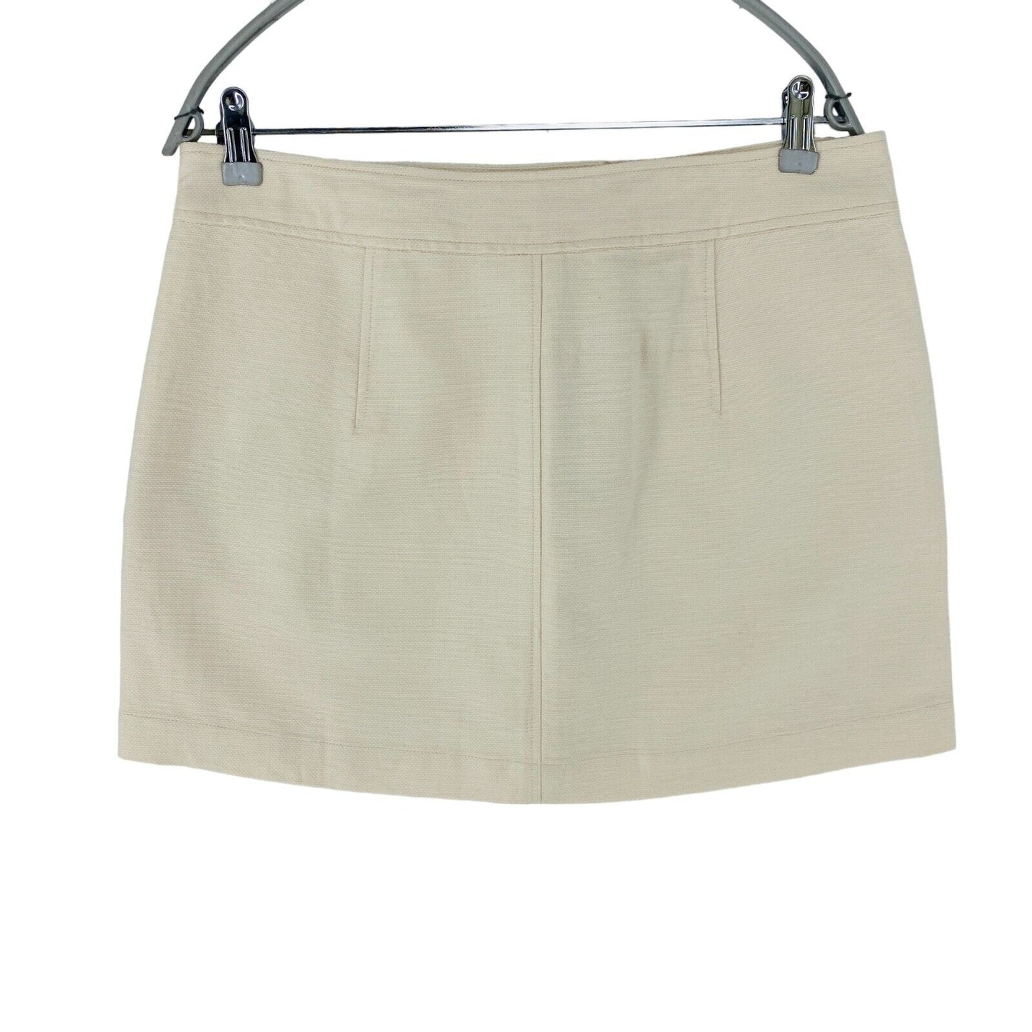 GANT Women Beige Textured Linen Blend Mini Skirt Size EUR 40 UK 12 US 10 W32