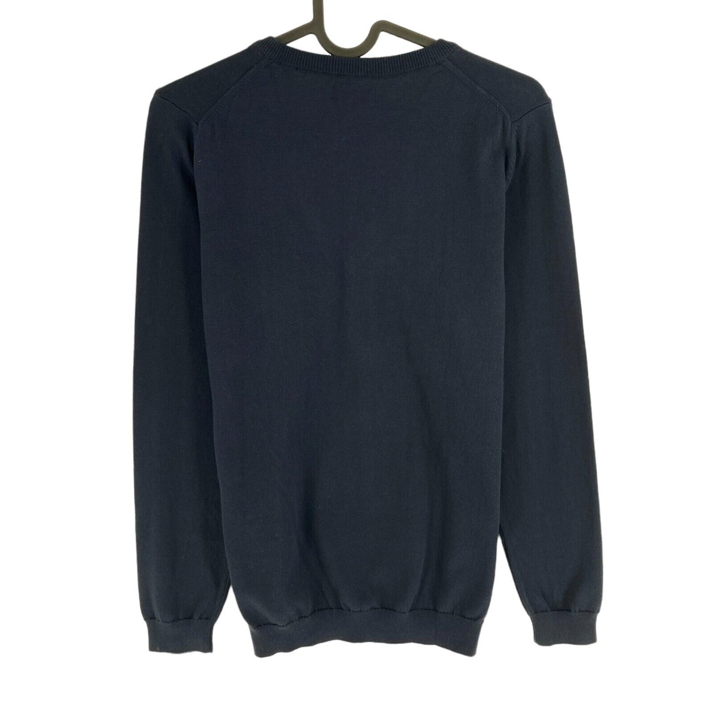 GANT Women Navy Blue Cotton V Neck Jumper Sweater Size M