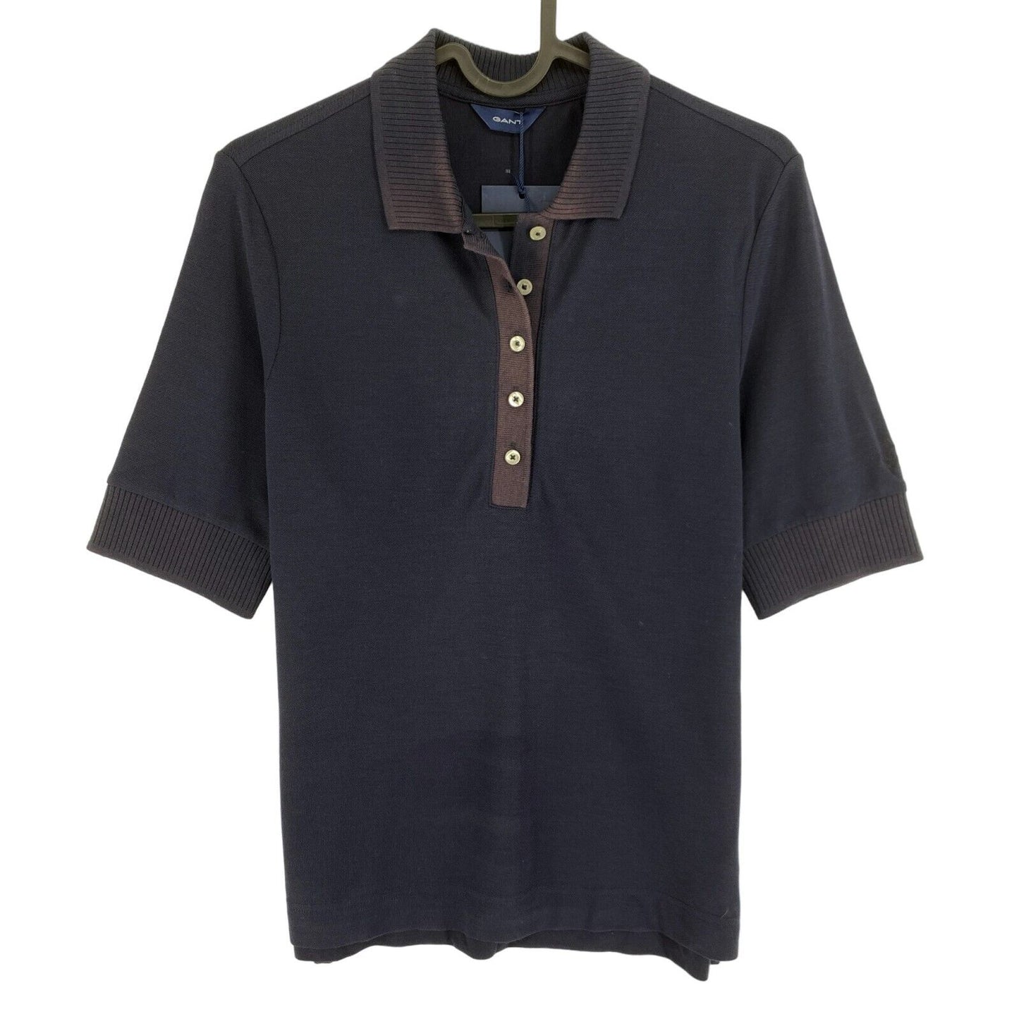 GANT Poloshirt mit Kragen und Detail in Marineblau, Größe XS