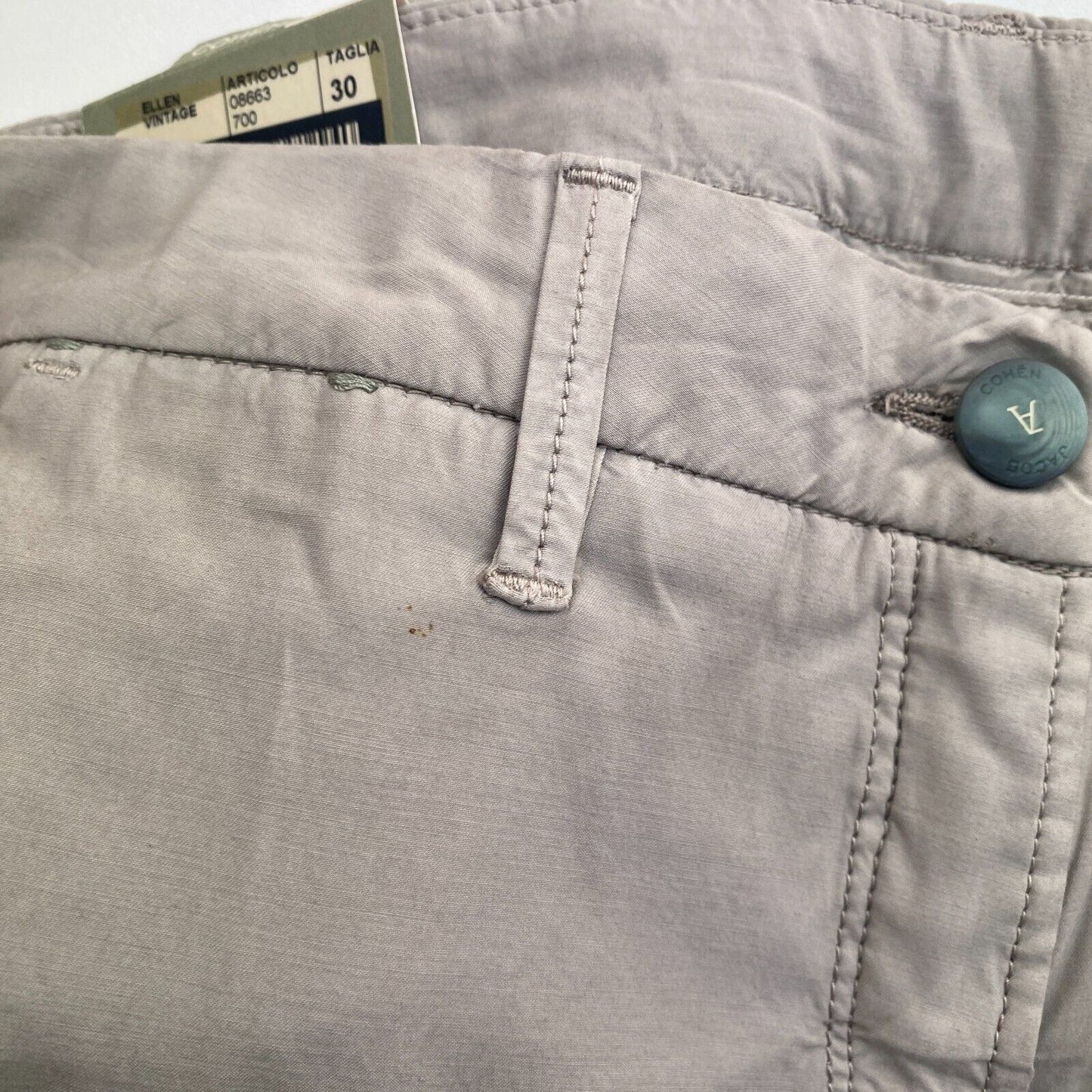 JACOB COHEN Women ELLEN Grey Chino Pants Trousers Size W30 L30