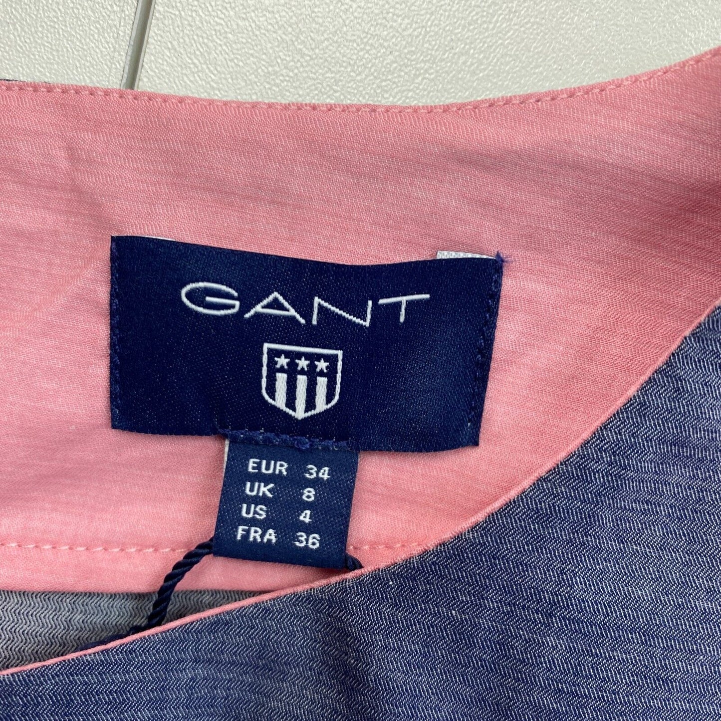 GANT Robe à manches courtes et col rond à rayures roses Taille EU 34 UK 8 US 4