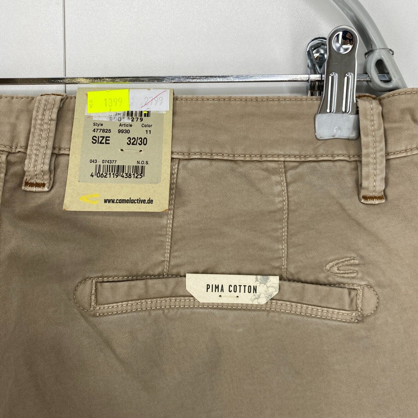 Camel Active Pantalon chino coupe slim moderne MADISON beige W32 L30