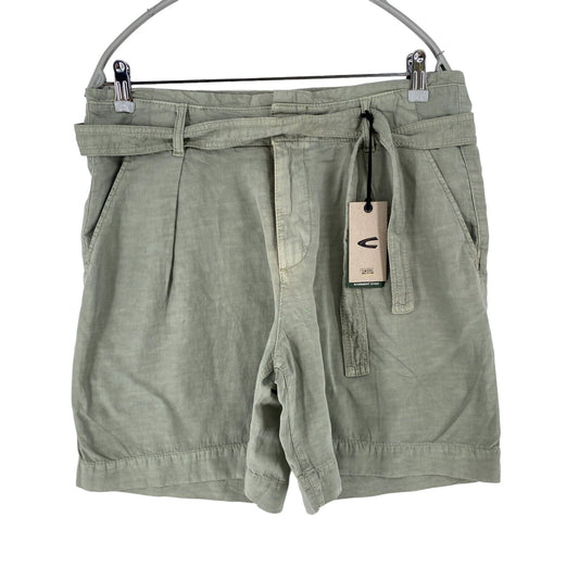 CAMEL ACTIVE Women Grey Relaxed Fit Linen Blend Shorts Size W28