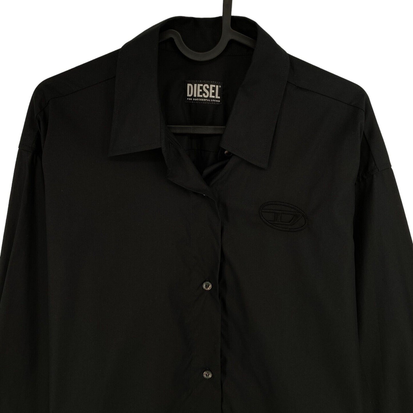 DIESEL Chemise ample noire avec logo brodé 3D Taille S