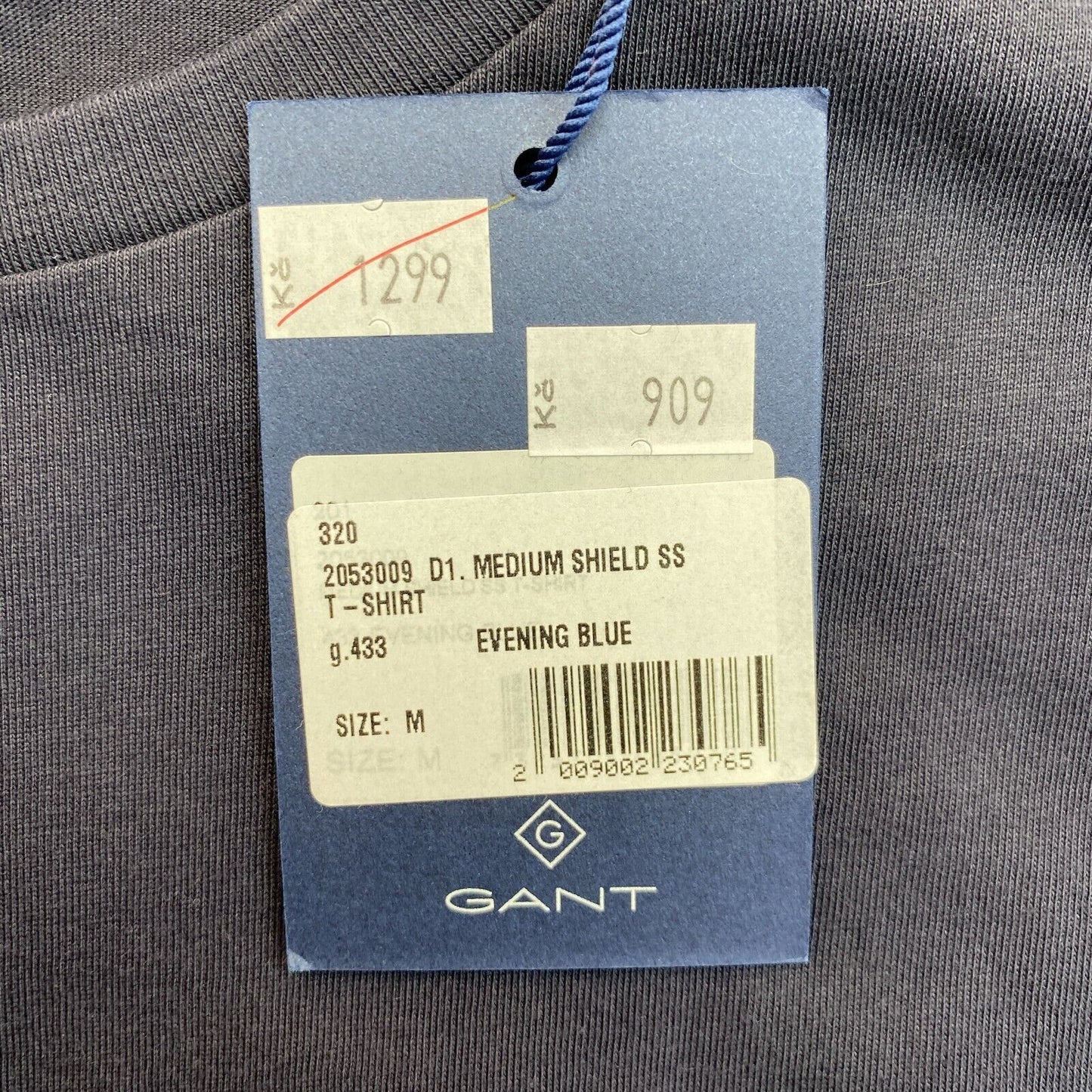 GANT T-shirt à col rond bleu marine Medium Shield taille M