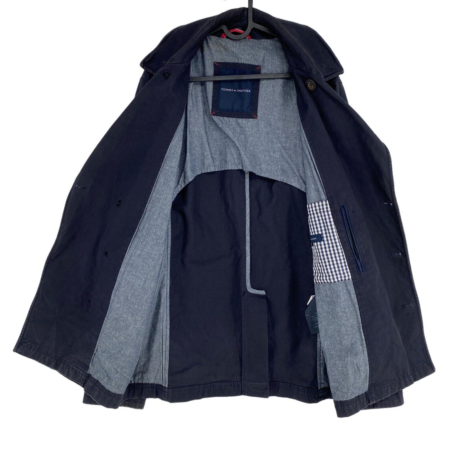 TOMMY HILFIGER Marineblaue Manteljacke aus Baumwollmischung, Größe L