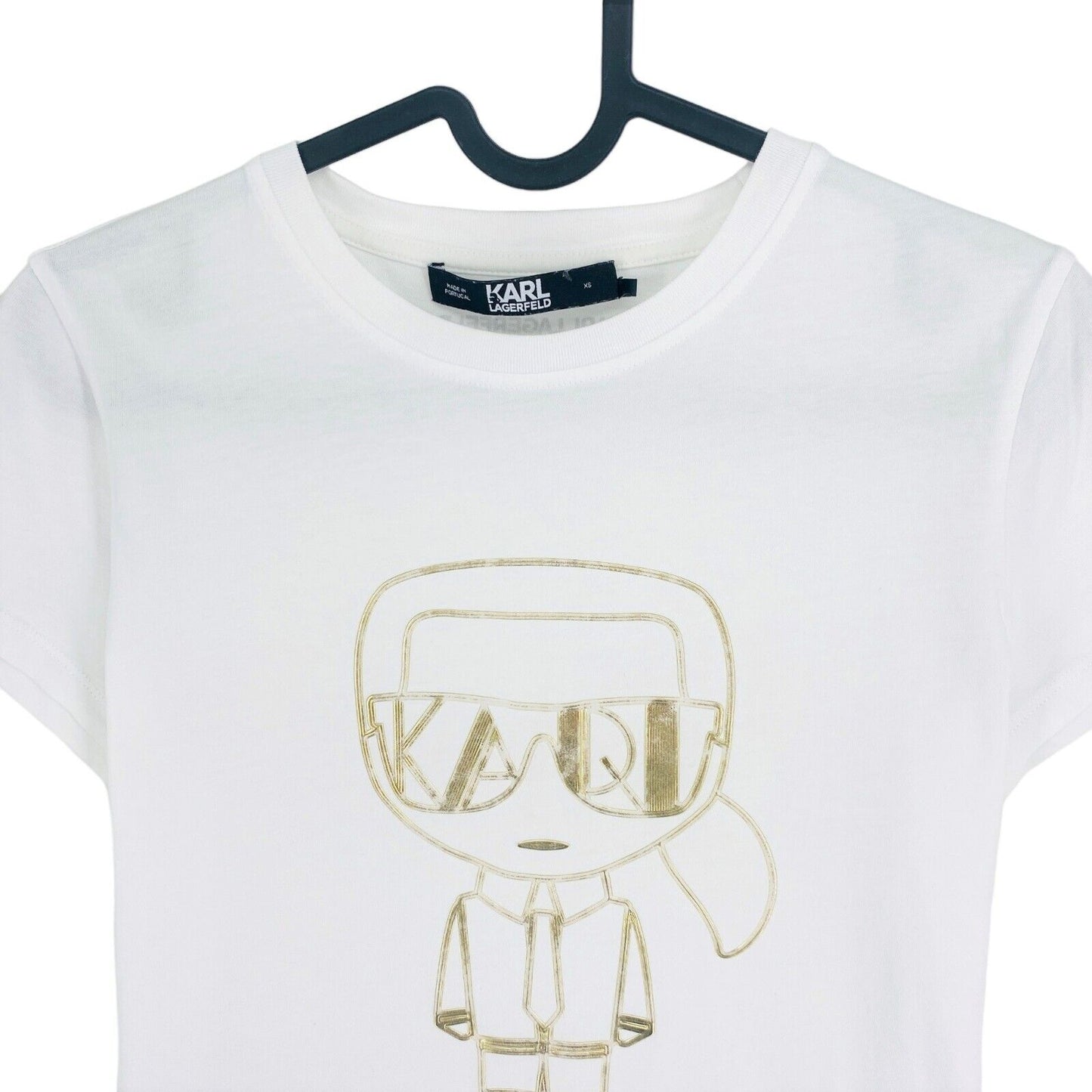 Karl Lagerfeld White Ikonik Karl Outline Crew Neck T Shirt Size XS