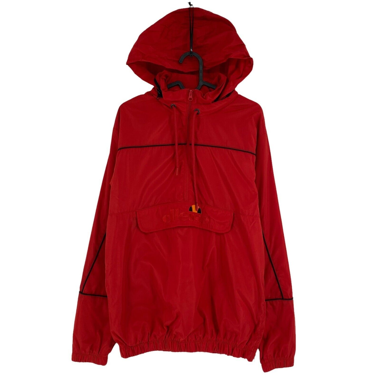 Ellesse Red Hooded Pullover Anorak Jacket Size S