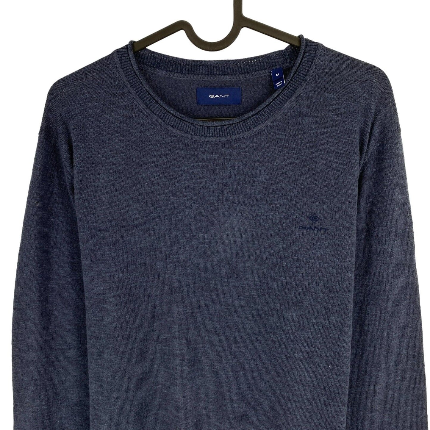 GANT Navy Blue Linen Cotton Crew Neck Sweater Jumper Size M