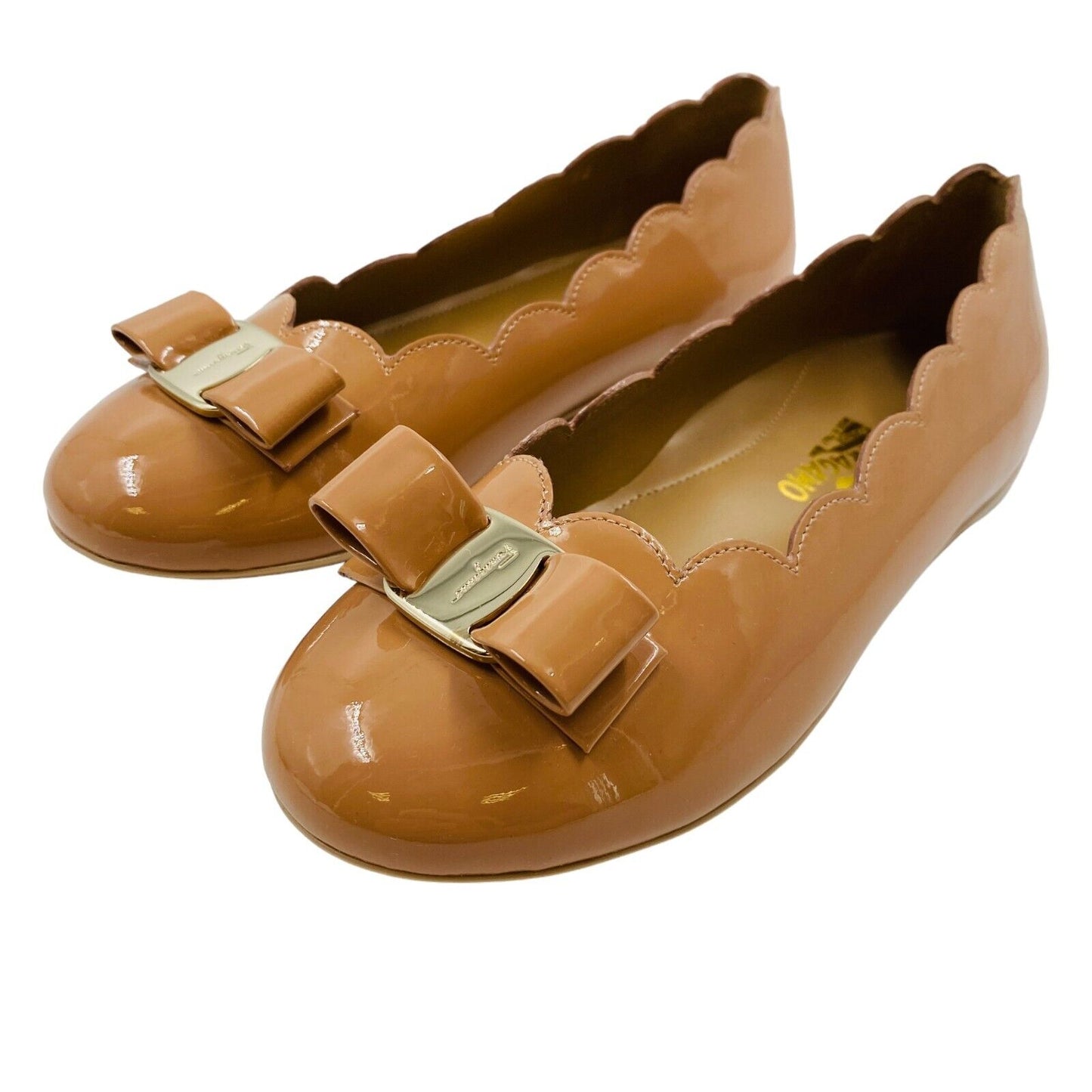 SALVATORE FERRAGAMO Girls Brown Leather Flat Shoes EU 32 UK 12 US 13