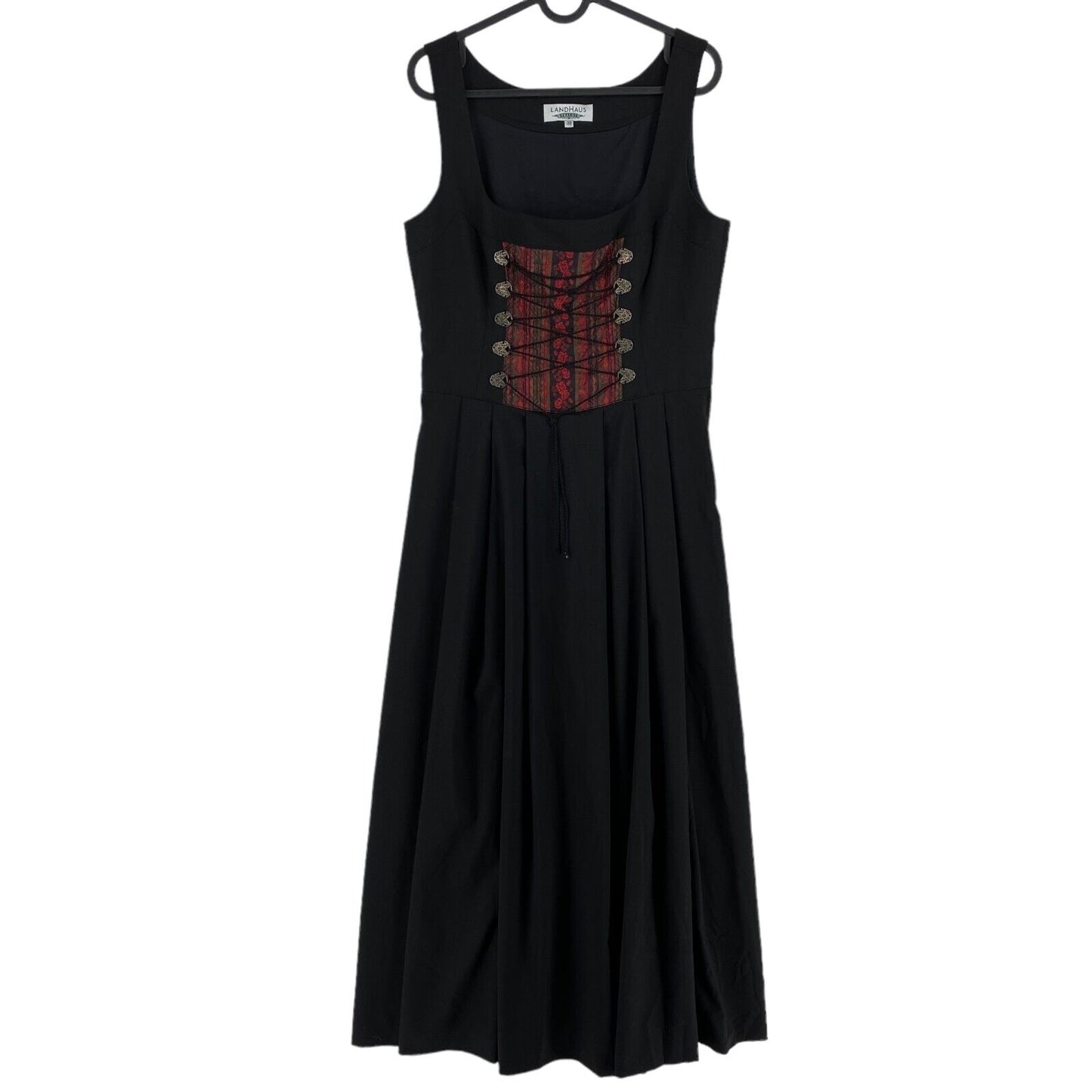 LANDHAUS Vintage Tyrol Dirndl Oktoberfest Black Dress EU 38 UK 10 US 8