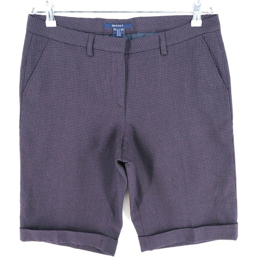 GANT Dark Purple Mini Dogtooth Bermuda Shorts Size EU 38 UK 12 US 8